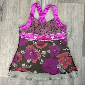 Vintage Hannah Montana Bedazzled Y2K Blouse Tank Top Girls Medium 7/8 EUC